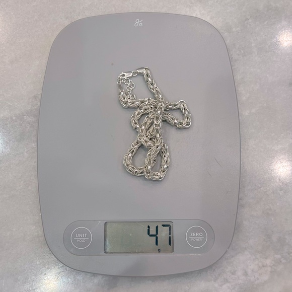 Sterling Silver Byzantine Rope Chain Necklace - Picture 10 of 10